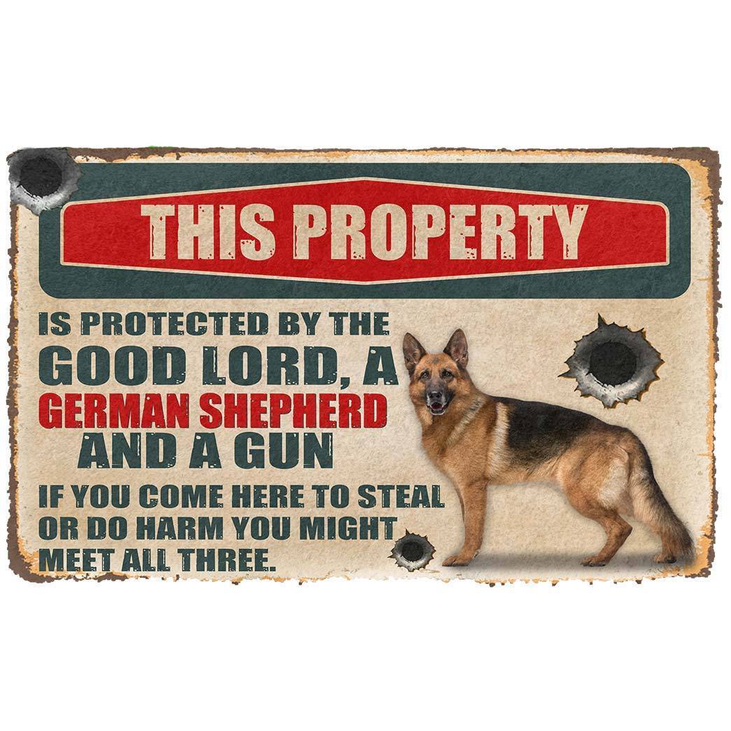 Bugybox 3D German Shepherd This Property Is Protected Doormat