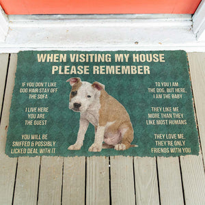Bugybox 3D Please Remember American Staffordshire Terrier Puppy Dogs House Rules Doormat