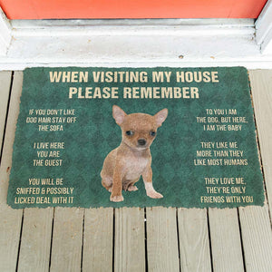 Bugybox 3D Please Remember Chihuahua Puppy Dogs House Rules Doormat