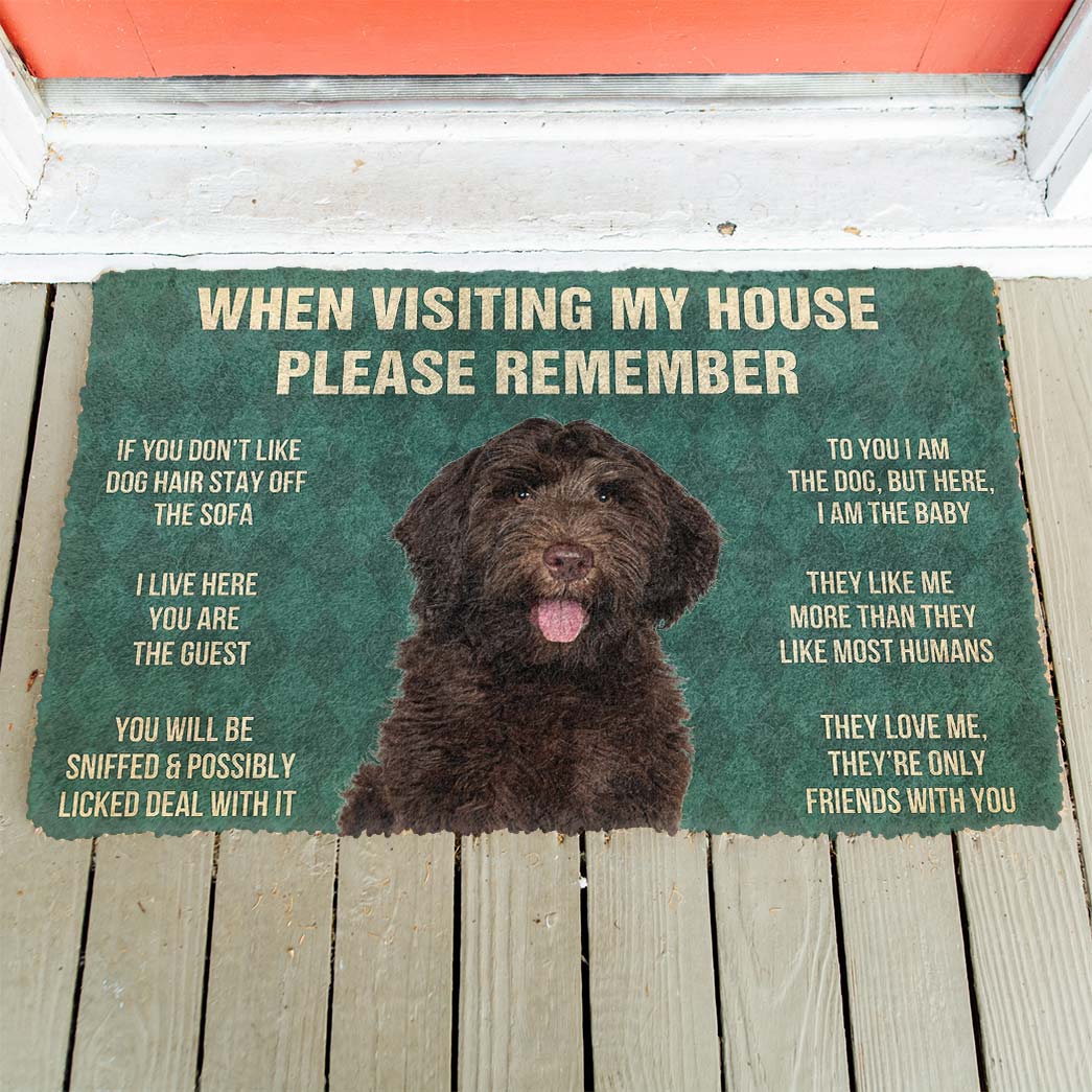 Bugybox 3D Please Remember Chocolate Labradoodles House Rule Doormat