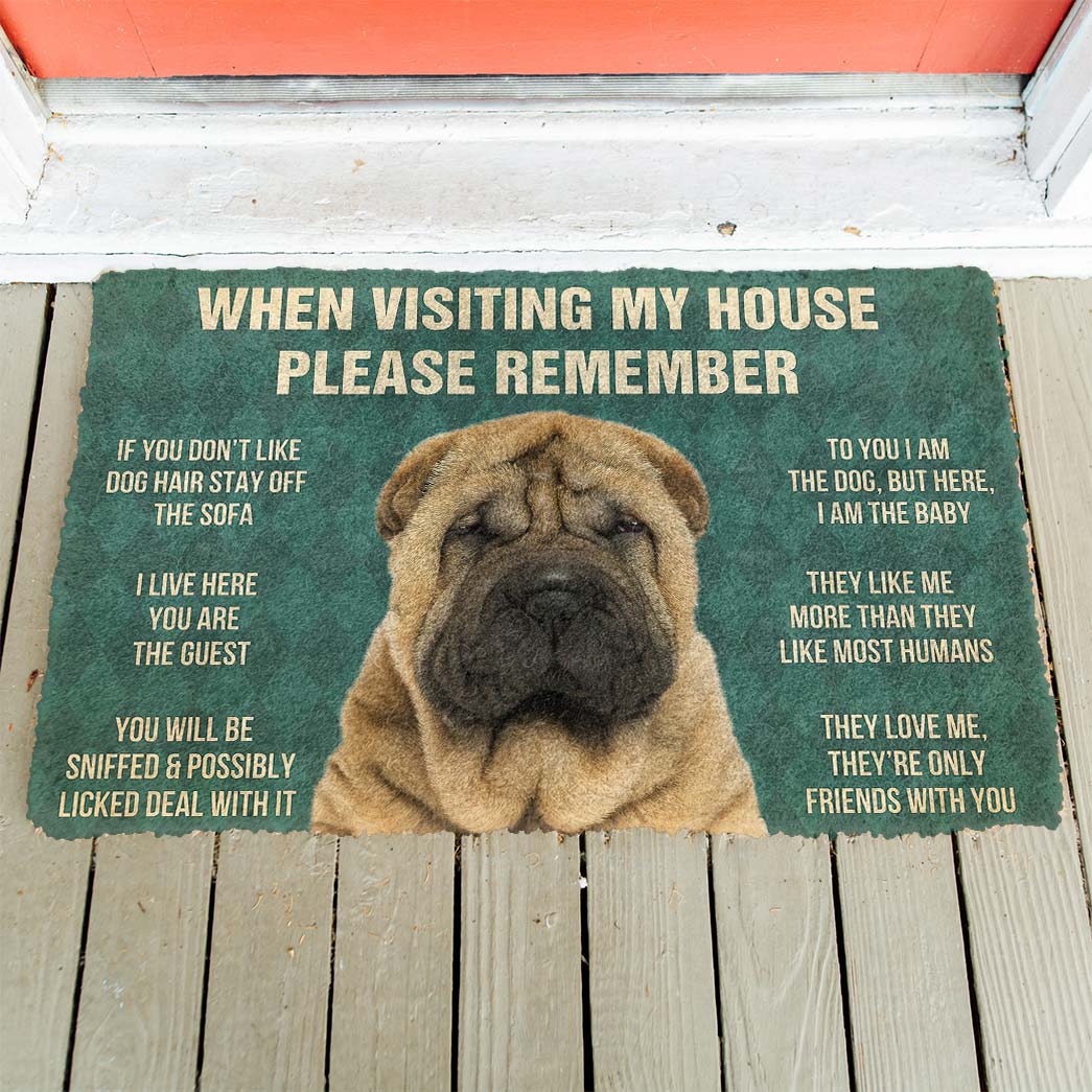 Bugybox 3D Please Remember Sharpei House Rules Doormat