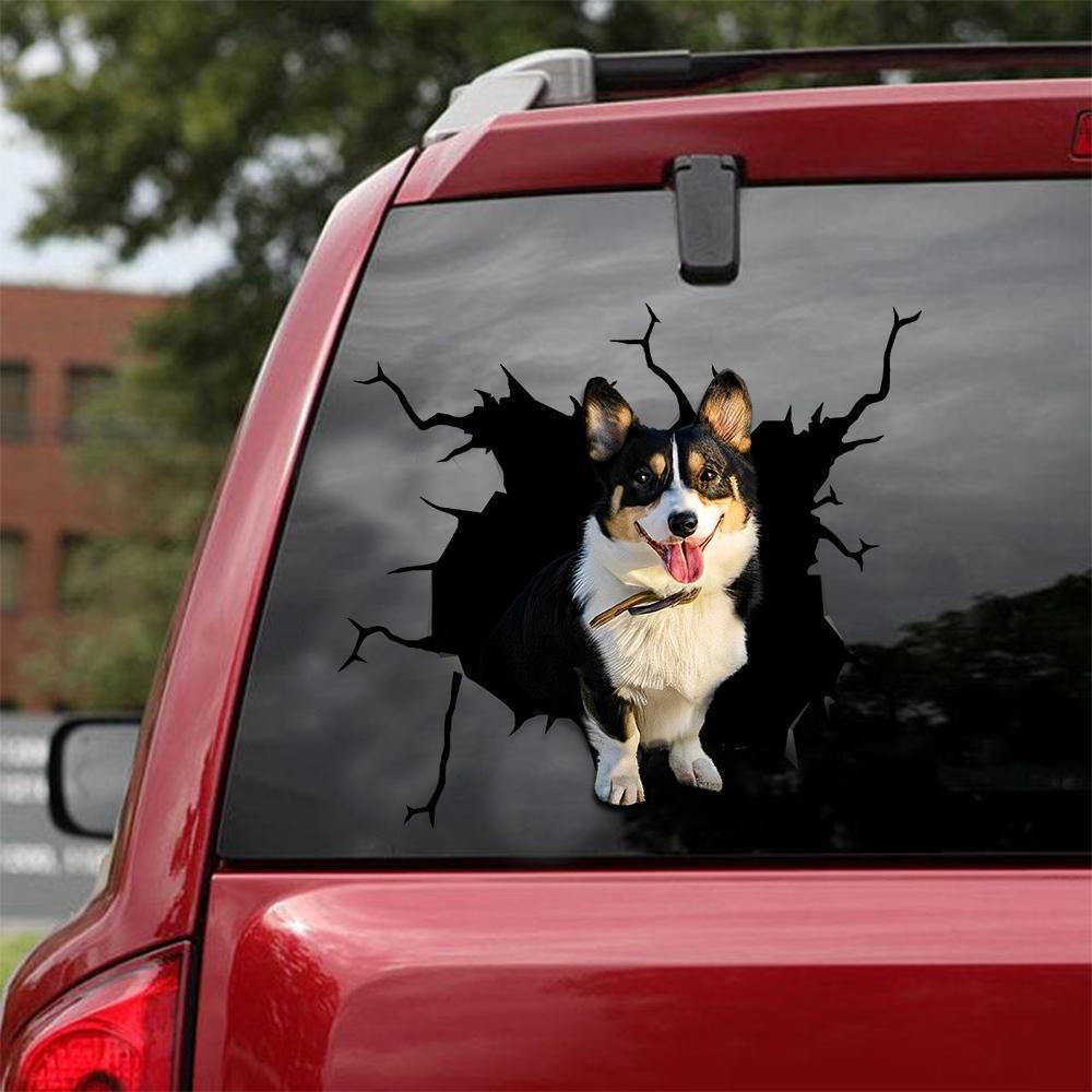 Welsh Corgi Crack Car Sticker, Toilet Sticker, Fridge Sticker 20