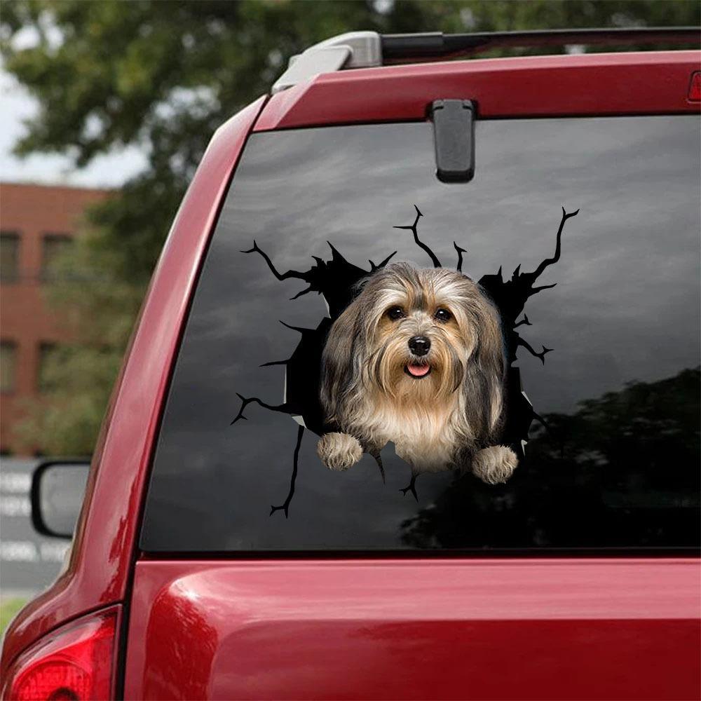Havanese Crack Car Sticker, Toilet Sticker, Fridge Sticker 17