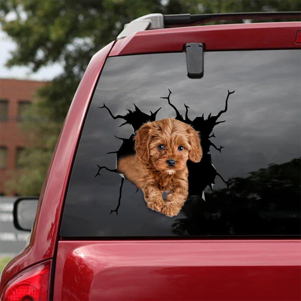 Poodle Crack Car Sticker, Toilet Sticker, Fridge Sticker 21