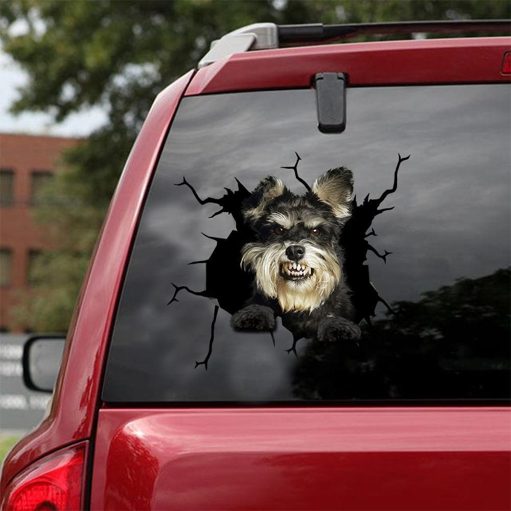 Schnauzer  Crack Car Sticker, Toilet Sticker, Fridge Sticker 10