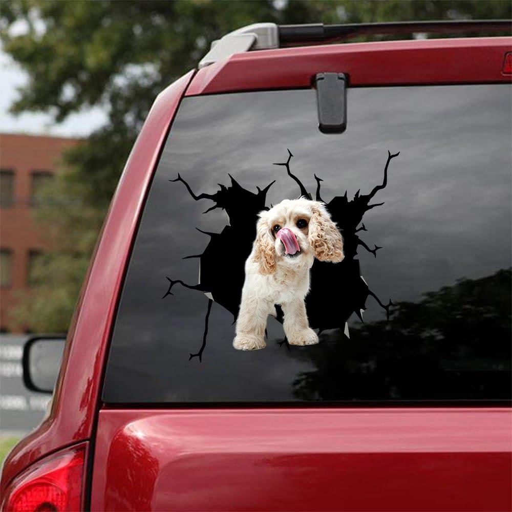 Cocker Spaniel Crack Car Sticker, Toilet Sticker, Fridge Sticker 10