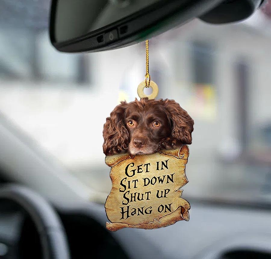 Boykin Spaniel get in two sided ornament