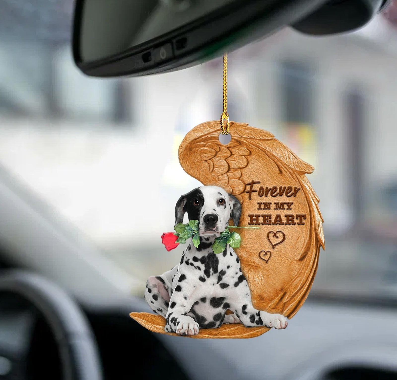 Dalmatian forever in my heart hanging ornament-2D Effect