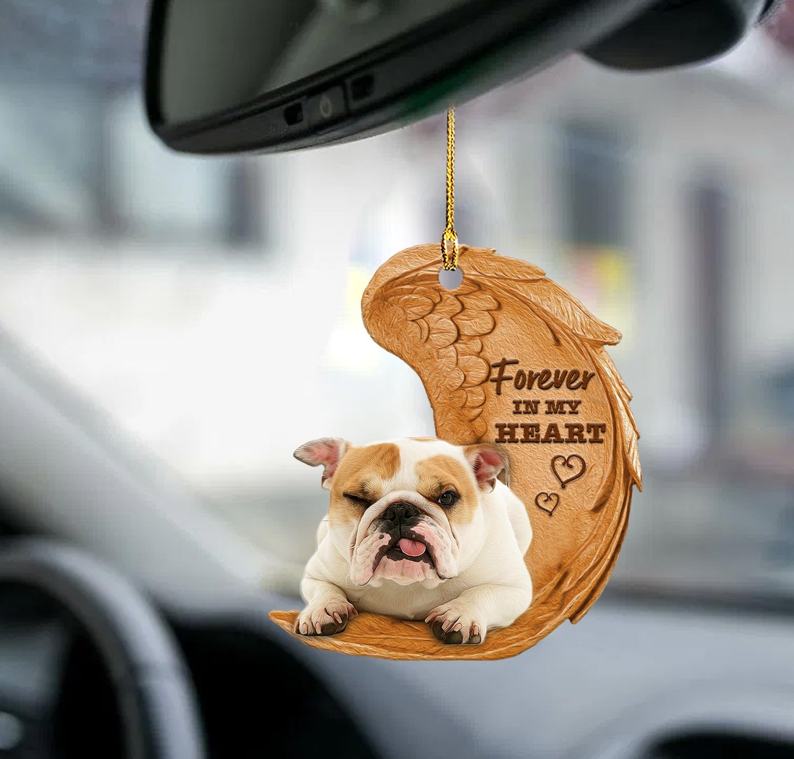 bulldog forever in my heart hanging ornament-2D Effect