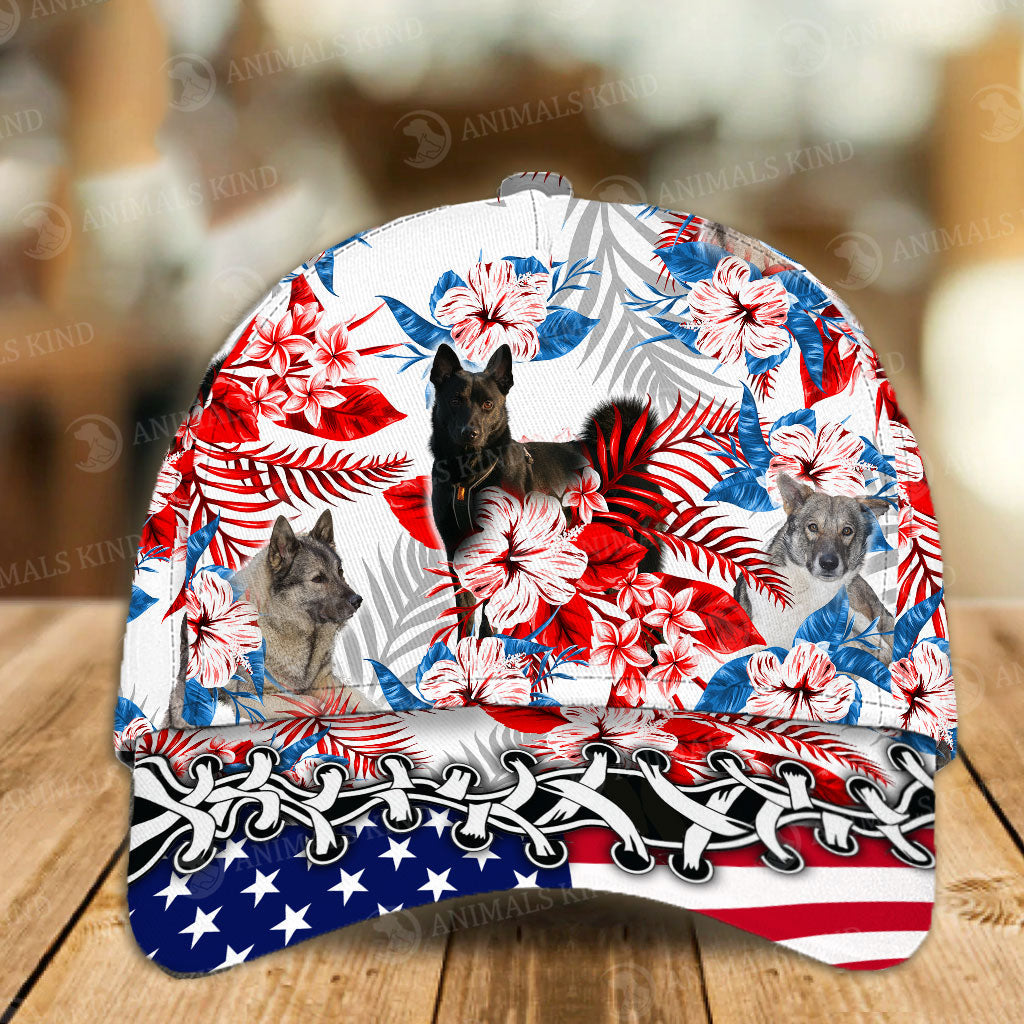 Norwegian Elkhound - American Flag Cap