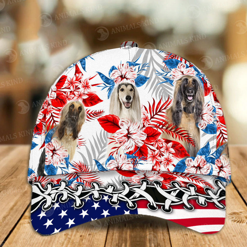 Afghan hound - American Flag Cap