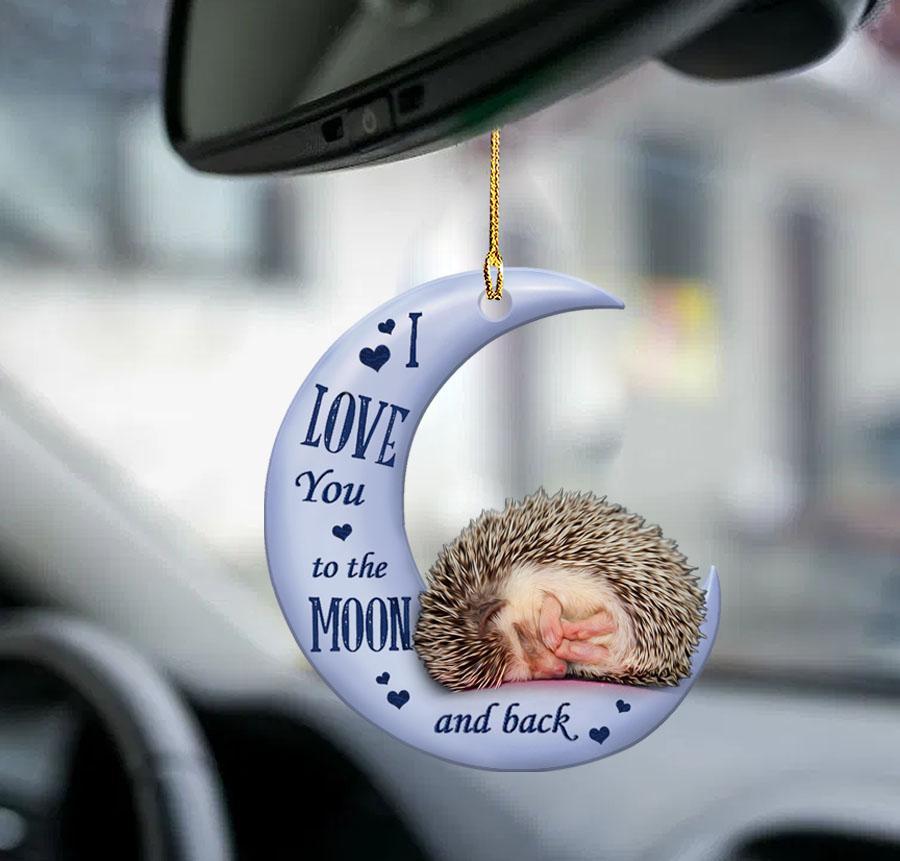 Hedgehog moon back hedgehog lover two sided ornament