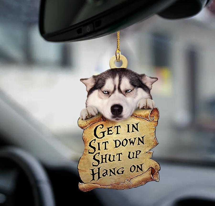 Siberian husky get in siberian husky lover dog mom two sided ornament