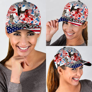 Norwegian Elkhound - American Flag Cap