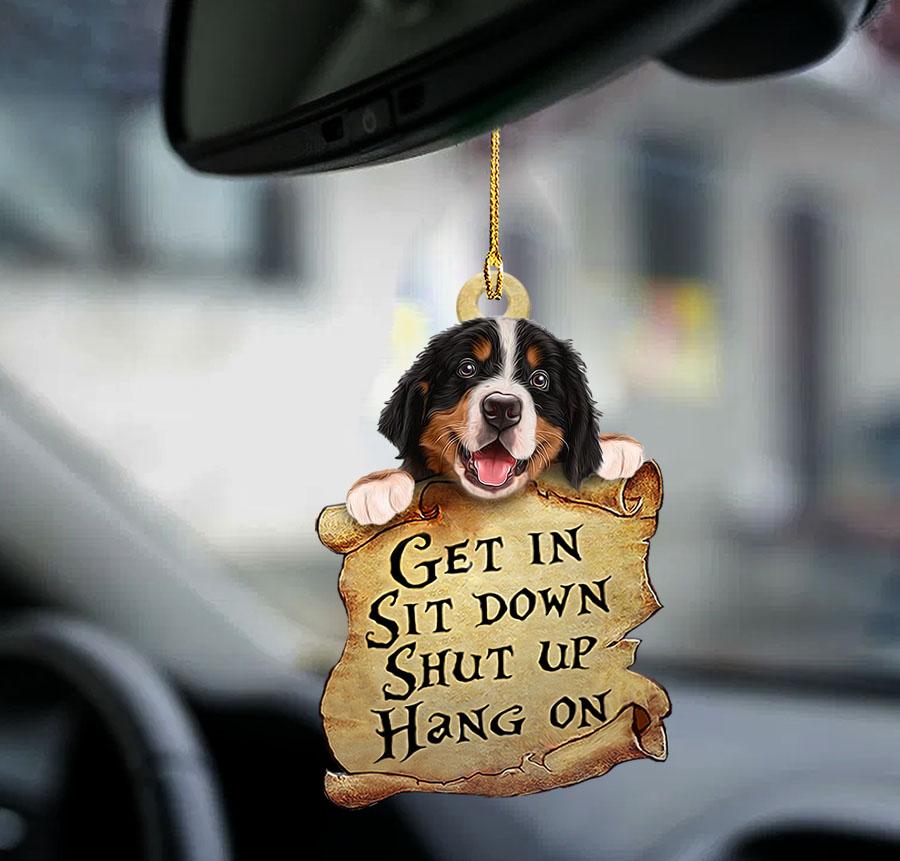 Bernese Mountain Dog get in dog moms two sided ornament