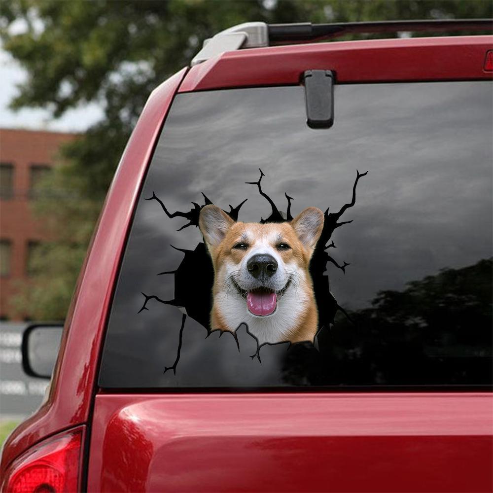 Welsh Corgi Crack Car Sticker, Toilet Sticker, Fridge Sticker 26