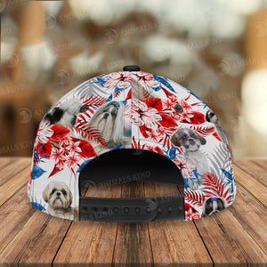 Shih Tzu - American Flag Cap