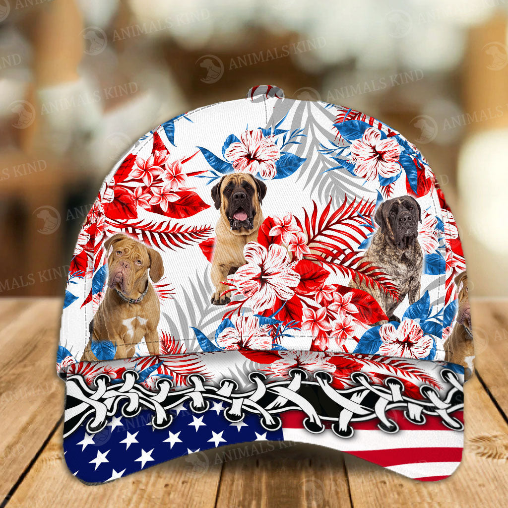 English Mastiff - American Flag Cap