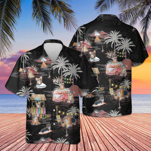Corgi Night On The Beach Hawaiian Shirt
