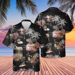 Dachshund Night On The Beach Hawaiian Shirt