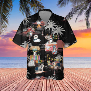 Old English Sheepdog Night Beach Hawaiian Shirt