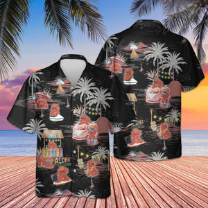 Poodle Night Beach Hawaiian Shirt