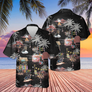 Rottweiler Night Beach Hawaiian Shirt