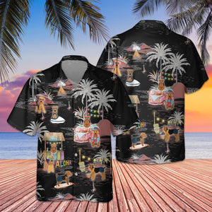 Welsh Terrier Night Beach Hawaiian Shirt