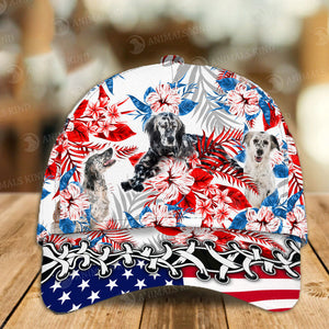 English Setter - American Flag Cap