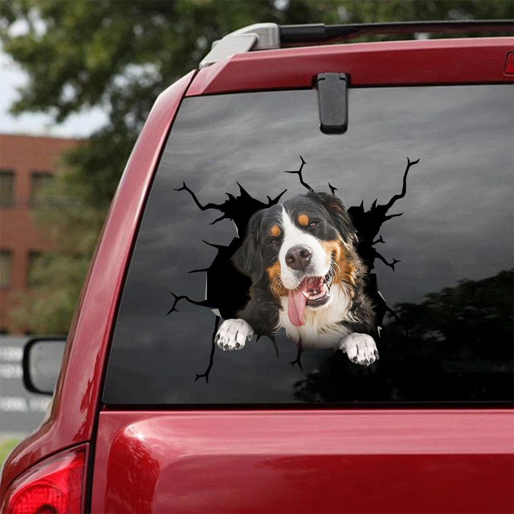 Bernese Mountain Crack Car Sticker, Toilet Sticker, Fridge Sticker 10