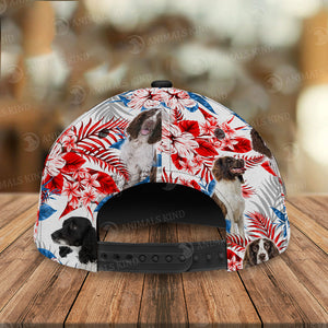 English Springer Spaniel - American Flag Cap