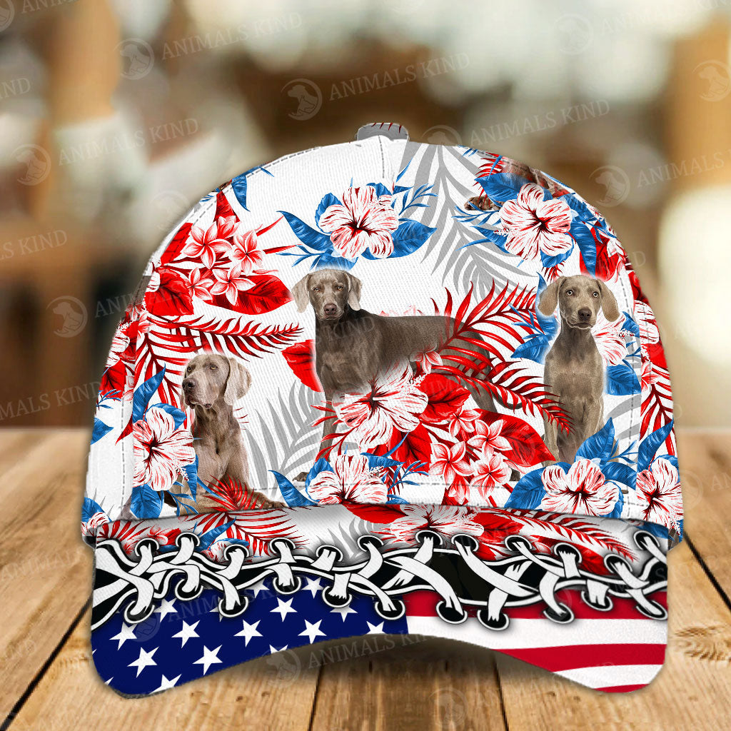 Weimaraner - American Flag Cap