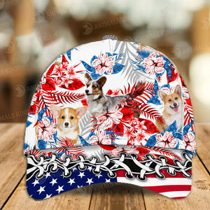 Welsh Corgi - American Flag Cap