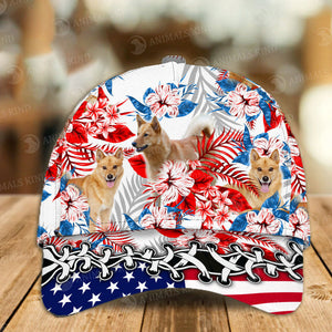 Finnish Spitz - American Flag Cap