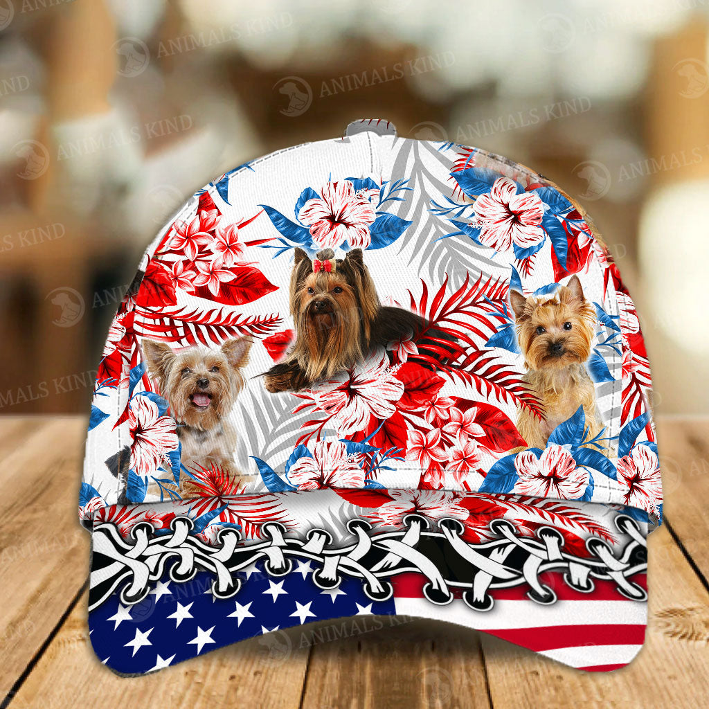 Yorkshire Terrier - American Flag Cap