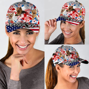 Yorkshire Terrier - American Flag Cap