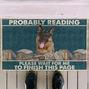 Bugybox 3D German Shepherd Probably Reading Please Wait Doormat