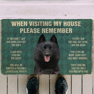 Bugybox 3D Please Remember Schipperke Dogs House Rules Doormat