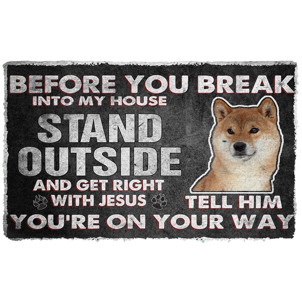 Bugybox 3D Shiba Inu Before You Break Into My House Doormat