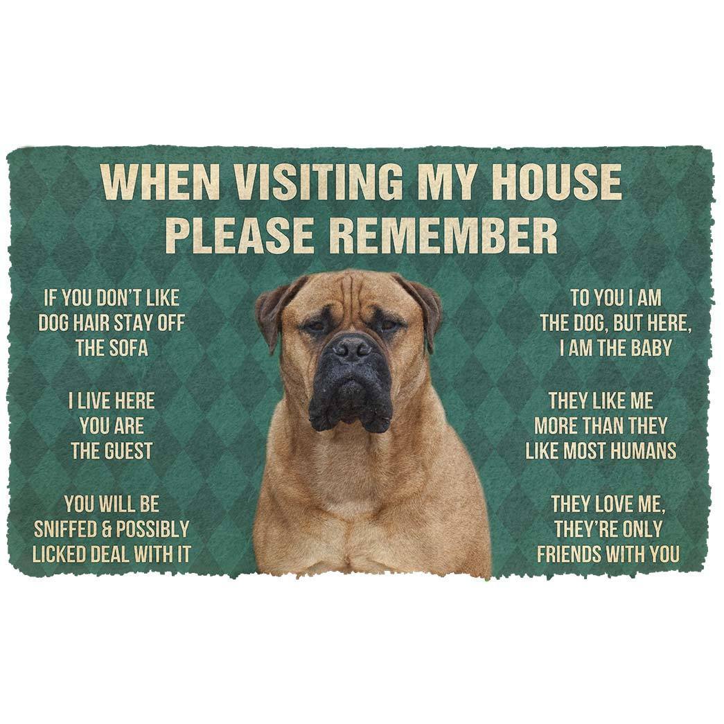 Bugybox 3D Please Remember Bullmastiff Dogs House Rules Doormat