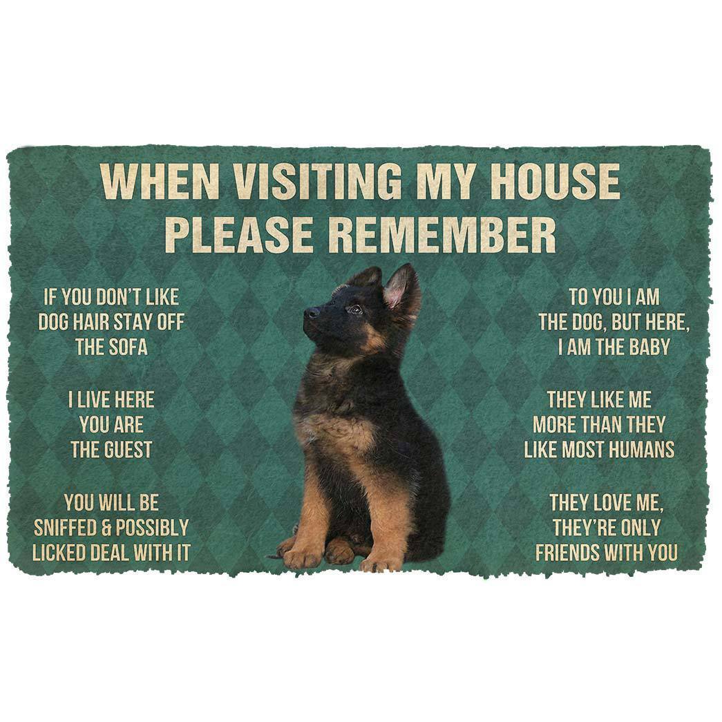 Bugybox 3D Please Remember German Shepherd Puppy Dogs House Rules Doormat