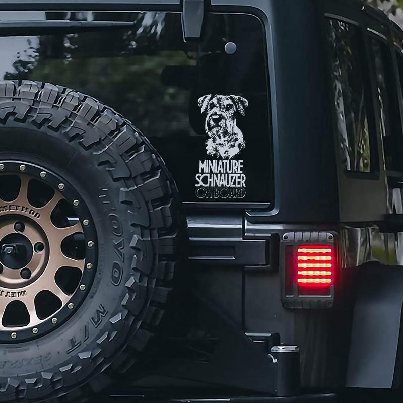 Miniature Schnauzer1 on Board-Car Window Sticker-Dog Sign Decal