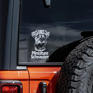 Miniature Schnauzers on Board-Car Window Sticker-Dog Sign Decal