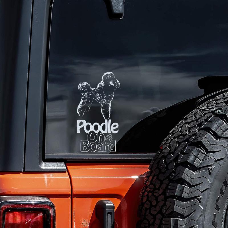 Poodle on Board-Car Window Sticker-Dog Sign Decal