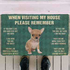 Bugybox 3D Please Remember Chihuahua Puppy Dogs House Rules Doormat