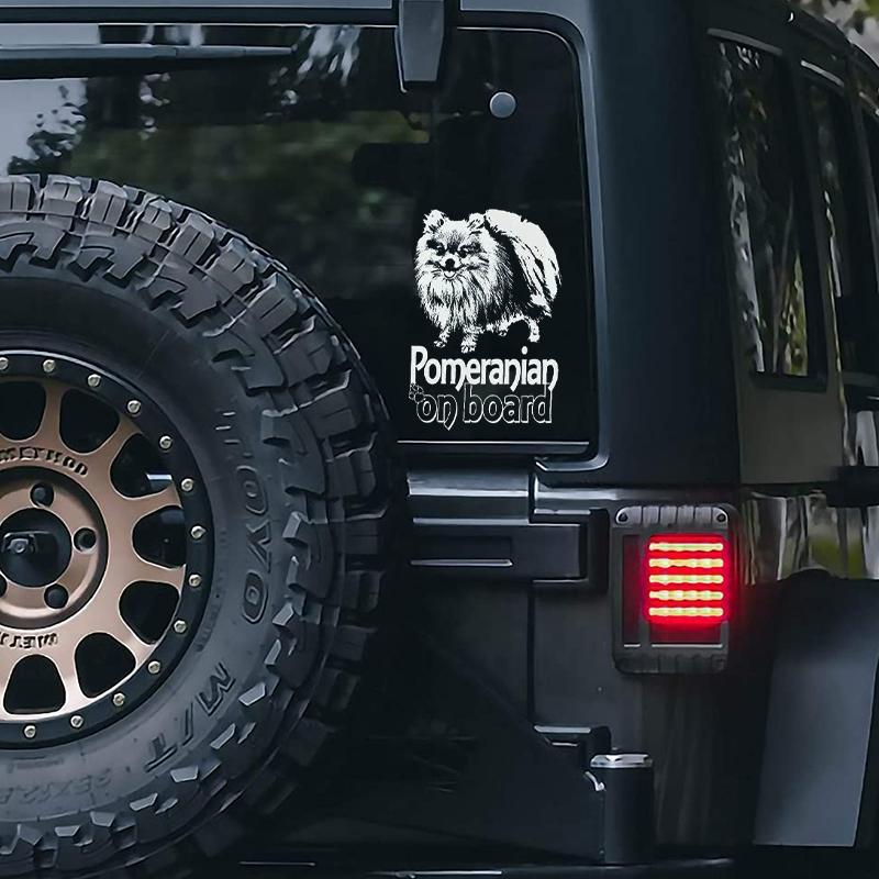 Pomeranian3 on Board-Car Window Sticker-Dog Sign Decal