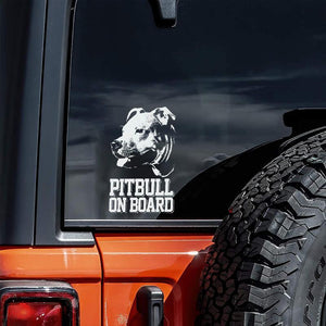 Pitbull 2 on Board-Car Window Sticker-Dog Sign Decal