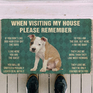 Bugybox 3D Please Remember American Staffordshire Terrier Puppy Dogs House Rules Doormat