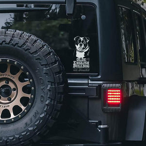 Olde English Bulldog on Board-Car Window Sticker-Dog Sign Decal