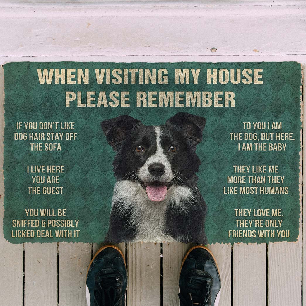 Bugybox 3D Please Remember Border Collies House Rules Doormat